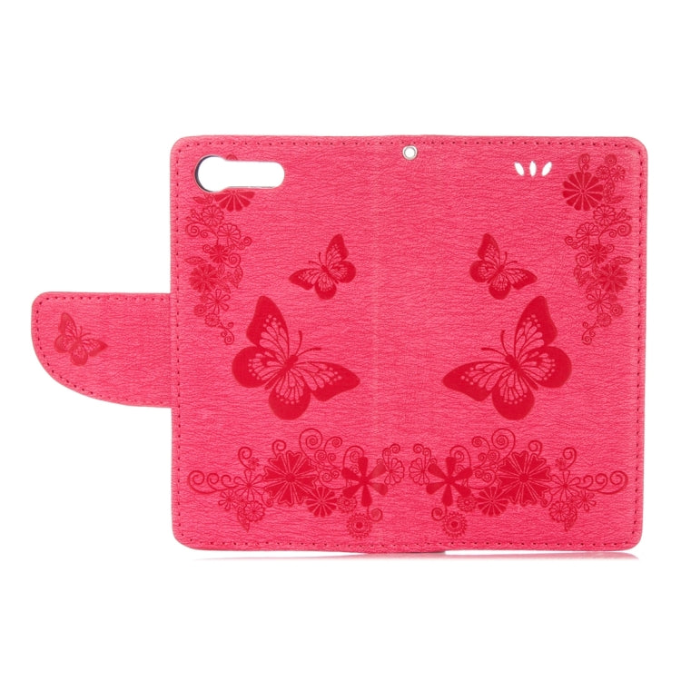 For Sony Xperia X Compact Butterflies Embossing Horizontal Flip Leather Case with Holder & Card Slots & Wallet & Lanyard