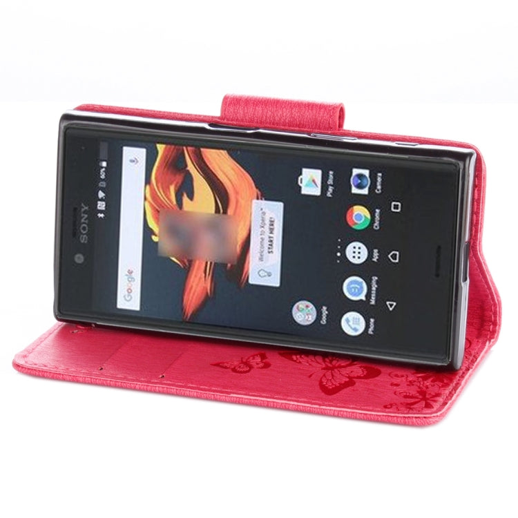 For Sony Xperia X Compact Butterflies Embossing Horizontal Flip Leather Case with Holder & Card Slots & Wallet & Lanyard