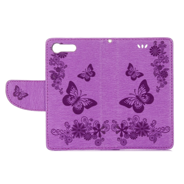 For Sony Xperia X Compact Butterflies Embossing Horizontal Flip Leather Case with Holder & Card Slots & Wallet & Lanyard