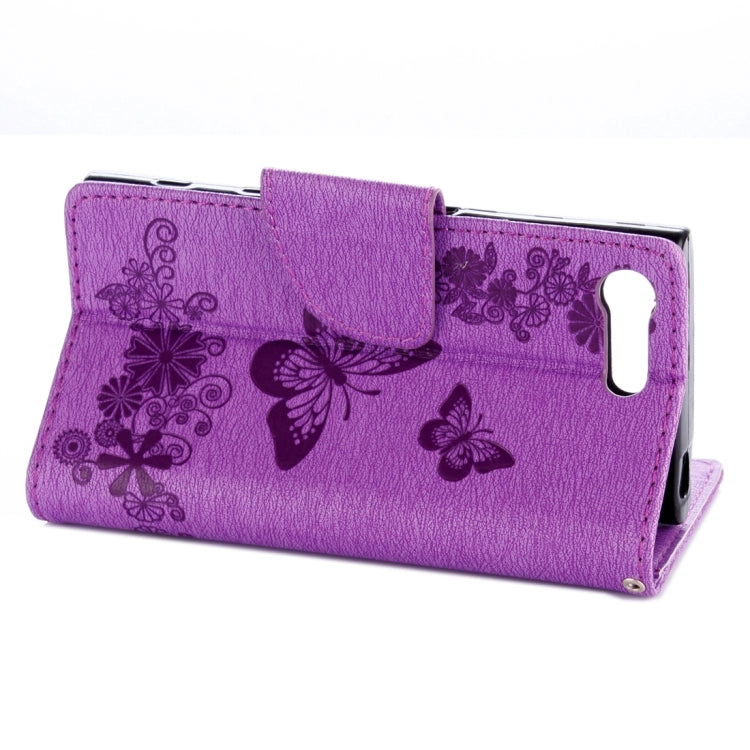 For Sony Xperia X Compact Butterflies Embossing Horizontal Flip Leather Case with Holder & Card Slots & Wallet & Lanyard