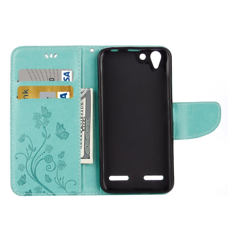 For Lenovo Vibe K5 Butterflies Love Flowers Embossing Horizontal Flip Leather Case with Holder & Card Slots & Wallet & Lanyard