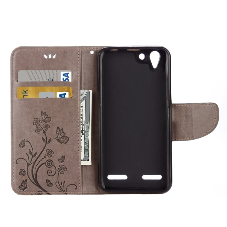 For Lenovo Vibe K5 Butterflies Love Flowers Embossing Horizontal Flip Leather Case with Holder & Card Slots & Wallet & Lanyard
