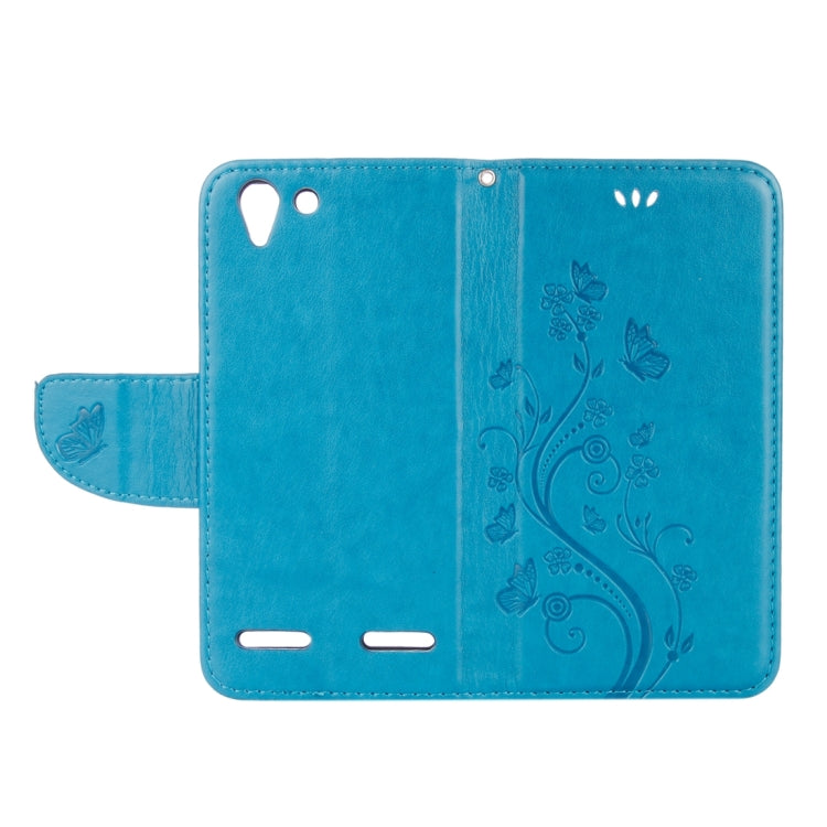 For Lenovo Vibe K5 Butterflies Love Flowers Embossing Horizontal Flip Leather Case with Holder & Card Slots & Wallet & Lanyard