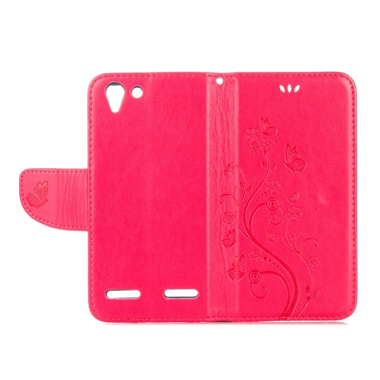 For Lenovo Vibe K5 Butterflies Love Flowers Embossing Horizontal Flip Leather Case with Holder & Card Slots & Wallet & Lanyard