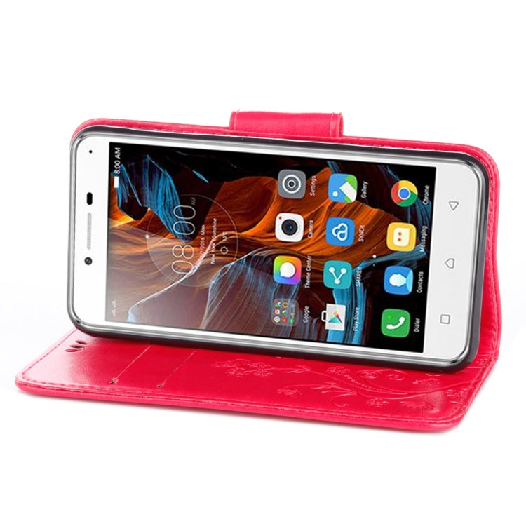 For Lenovo Vibe K5 Butterflies Love Flowers Embossing Horizontal Flip Leather Case with Holder & Card Slots & Wallet & Lanyard