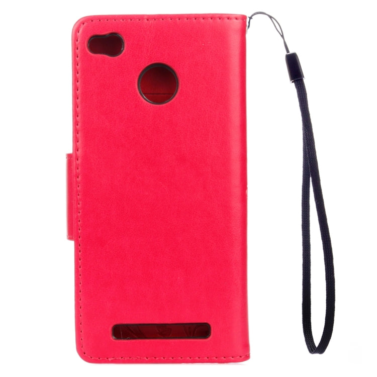 For Xiaomi  Redmi 3 Pro / 3s Butterflies Love Flowers Embossing Horizontal Flip Leather Case with Holder & Card Slots & Wallet & Lanyard
