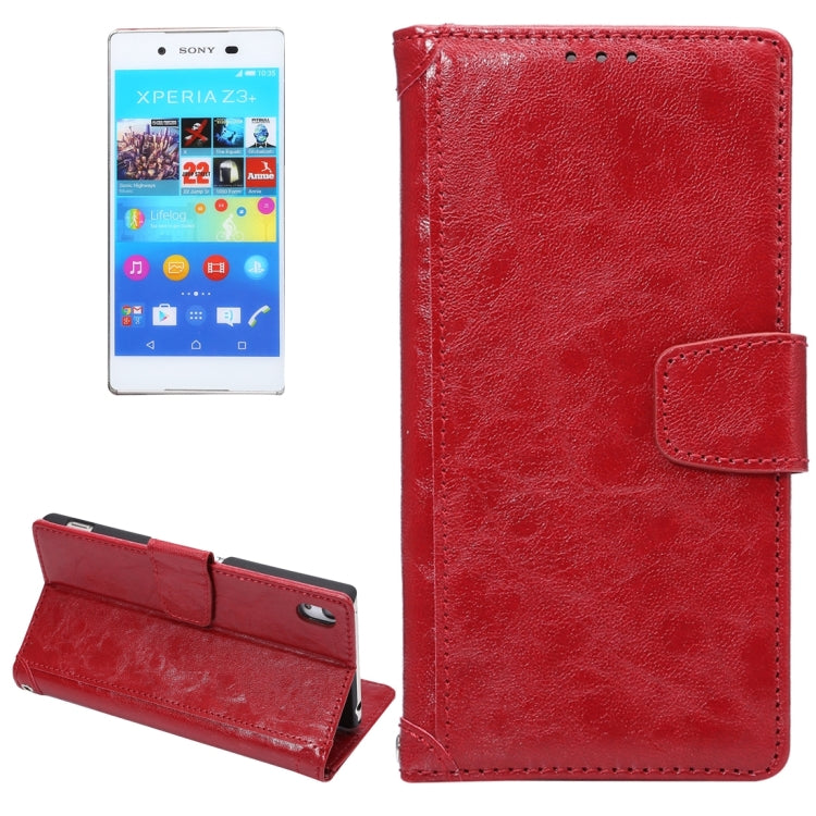 For Sony Xperia Z4 / Z3+ Oil Wax and Crazy Horse Texture Horizontal Flip Leather Case with Photo Frame & Holder & Card Slots & Wallet & Lanyard