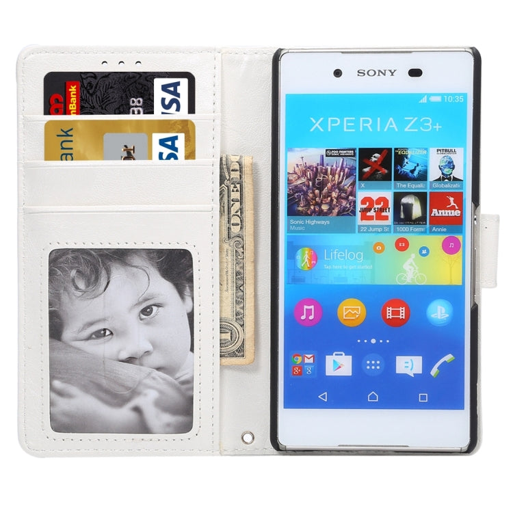 For Sony Xperia Z4 / Z3+ Oil Wax and Crazy Horse Texture Horizontal Flip Leather Case with Photo Frame & Holder & Card Slots & Wallet & Lanyard