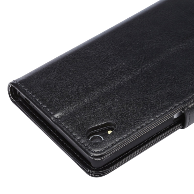 For Sony Xperia Z5 Crazy Horse Texture Horizontal Flip Leather Case with Photo Frame & Holder & Card Slots & Wallet & Lanyard