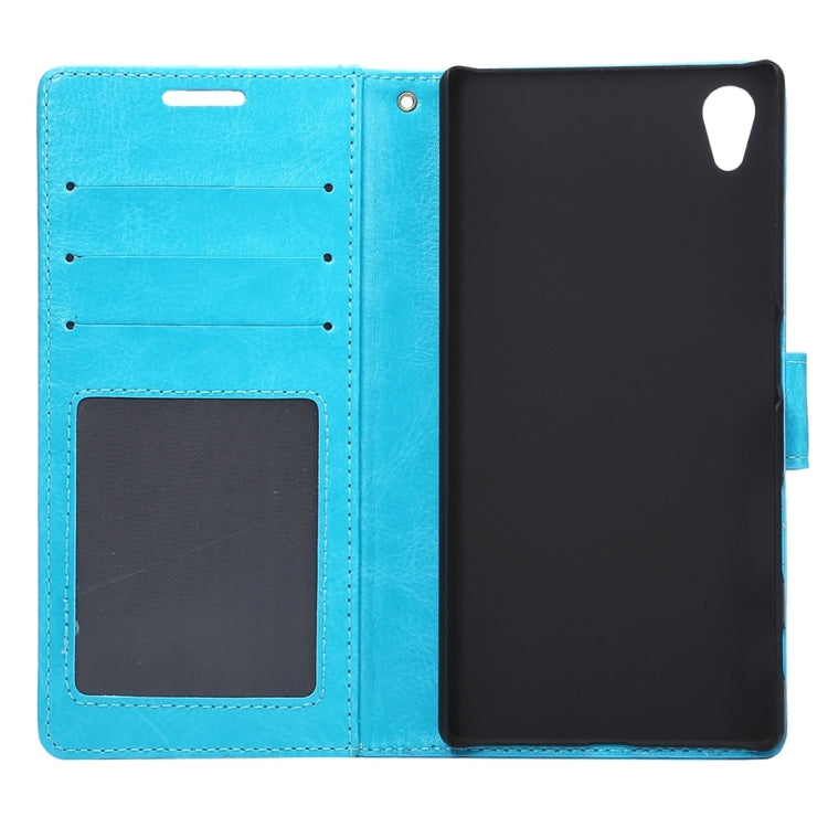 For Sony Xperia Z5 Crazy Horse Texture Horizontal Flip Leather Case with Photo Frame & Holder & Card Slots & Wallet & Lanyard