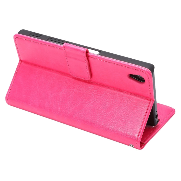 For Sony Xperia Z5 Crazy Horse Texture Horizontal Flip Leather Case with Photo Frame & Holder & Card Slots & Wallet & Lanyard