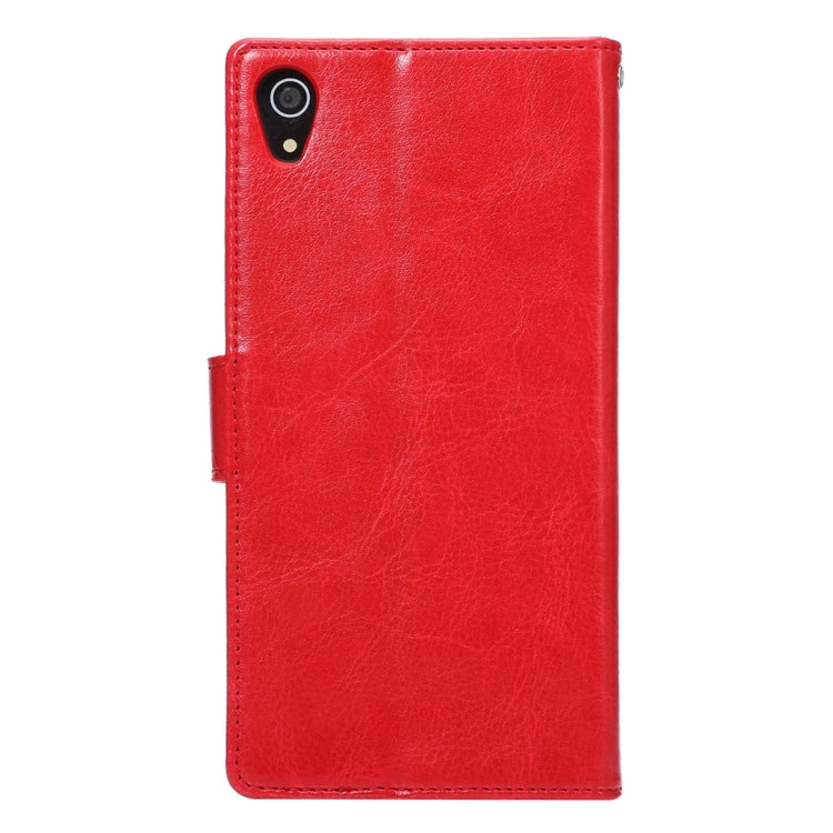 For Sony Xperia Z5 Crazy Horse Texture Horizontal Flip Leather Case with Photo Frame & Holder & Card Slots & Wallet & Lanyard