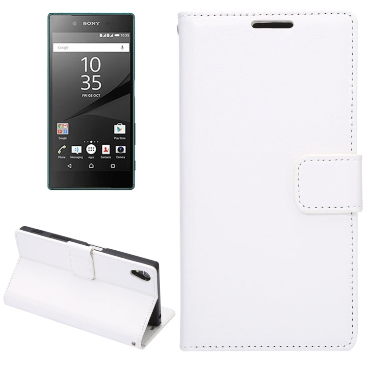 For Sony Xperia Z5 Crazy Horse Texture Horizontal Flip Leather Case with Photo Frame & Holder & Card Slots & Wallet & Lanyard
