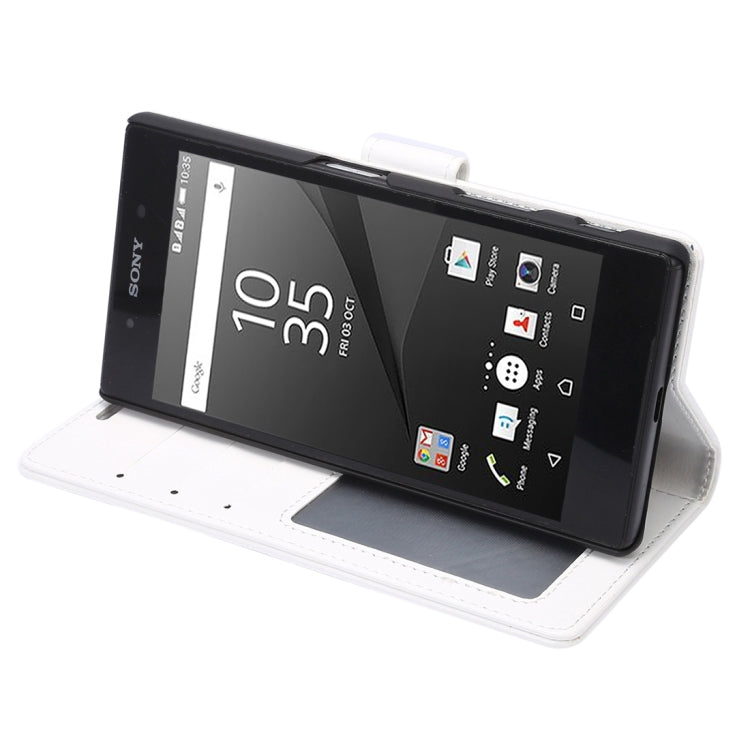 For Sony Xperia Z5 Crazy Horse Texture Horizontal Flip Leather Case with Photo Frame & Holder & Card Slots & Wallet & Lanyard