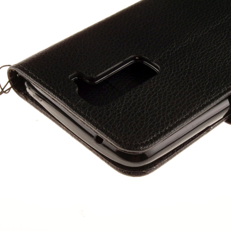 For LG K7 Litchi Texture Horizontal Flip Leather Case with Holder & Card Slots & Wallet & Photo Frame & Lanyard