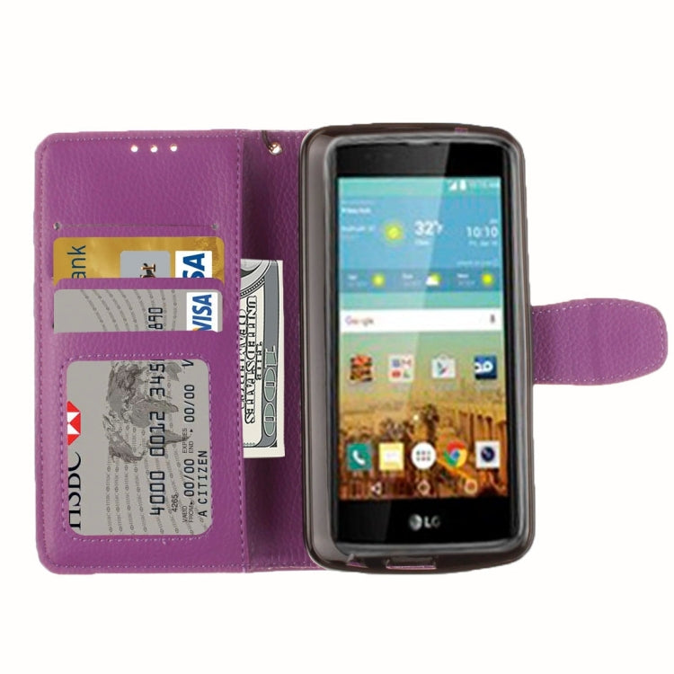 For LG K7 Litchi Texture Horizontal Flip Leather Case with Holder & Card Slots & Wallet & Photo Frame & Lanyard