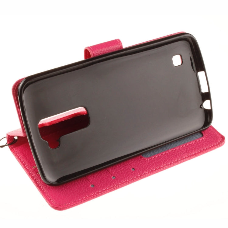 For LG K10 Litchi Texture Horizontal Flip Leather Case with Holder & Card Slots & Wallet & Photo Frame & Lanyard