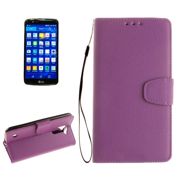 For LG K10 Litchi Texture Horizontal Flip Leather Case with Holder & Card Slots & Wallet & Photo Frame & Lanyard