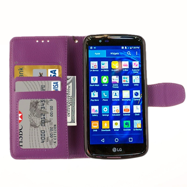 For LG K10 Litchi Texture Horizontal Flip Leather Case with Holder & Card Slots & Wallet & Photo Frame & Lanyard