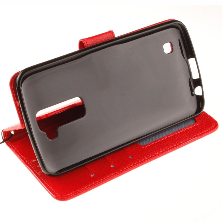 For LG K10 Litchi Texture Horizontal Flip Leather Case with Holder & Card Slots & Wallet & Photo Frame & Lanyard