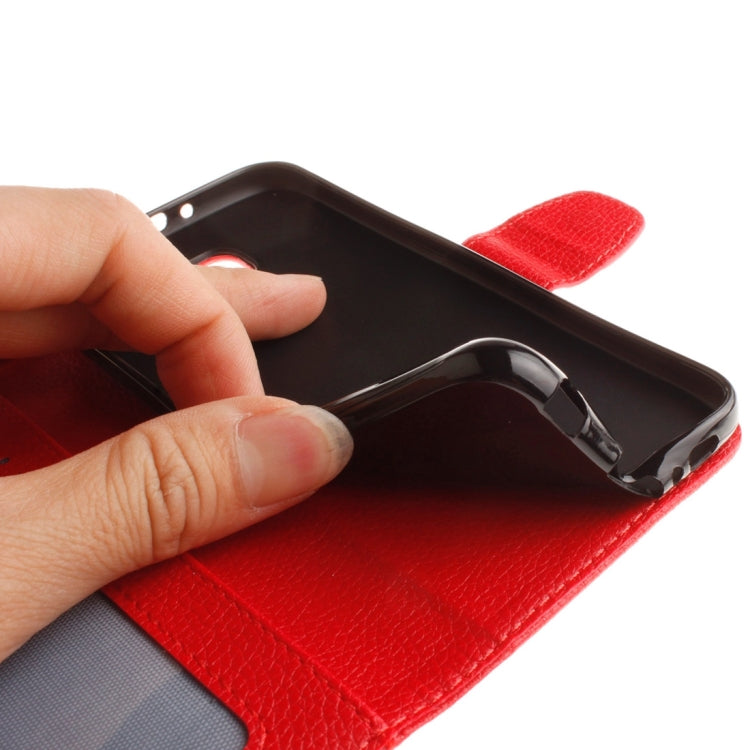 For LG K10 Litchi Texture Horizontal Flip Leather Case with Holder & Card Slots & Wallet & Photo Frame & Lanyard