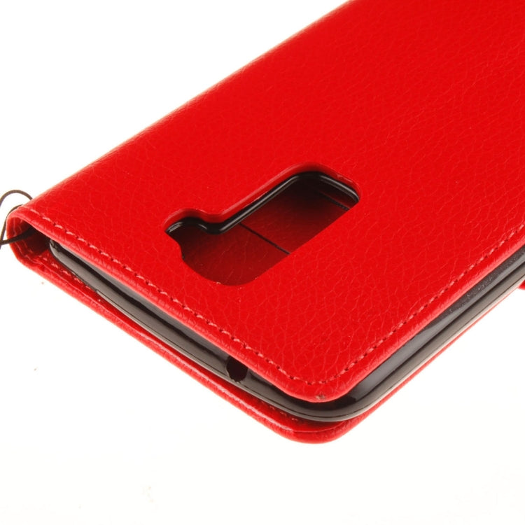 For LG K10 Litchi Texture Horizontal Flip Leather Case with Holder & Card Slots & Wallet & Photo Frame & Lanyard