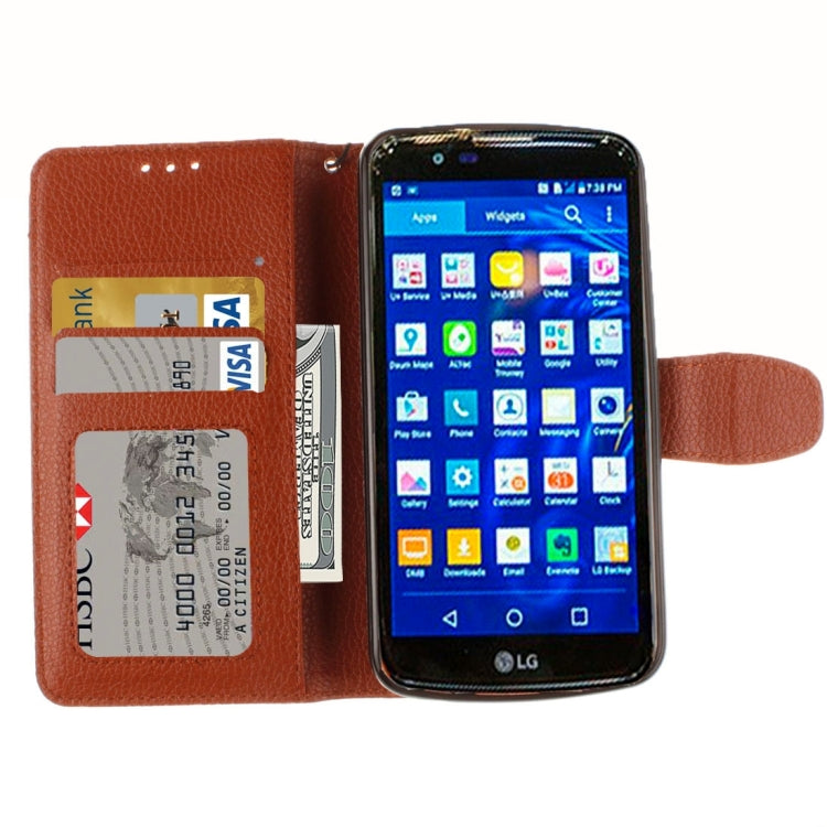 For LG K10 Litchi Texture Horizontal Flip Leather Case with Holder & Card Slots & Wallet & Photo Frame & Lanyard
