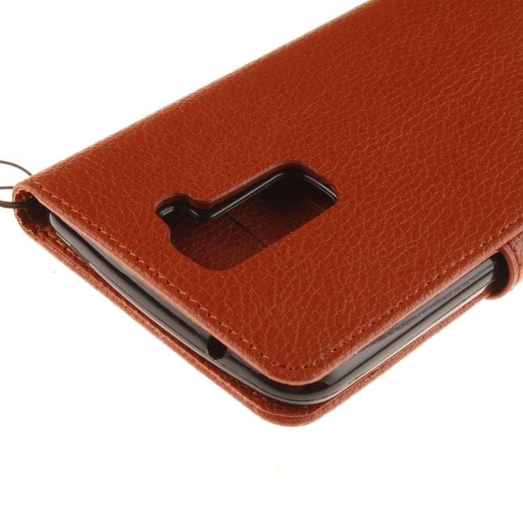 For LG K10 Litchi Texture Horizontal Flip Leather Case with Holder & Card Slots & Wallet & Photo Frame & Lanyard