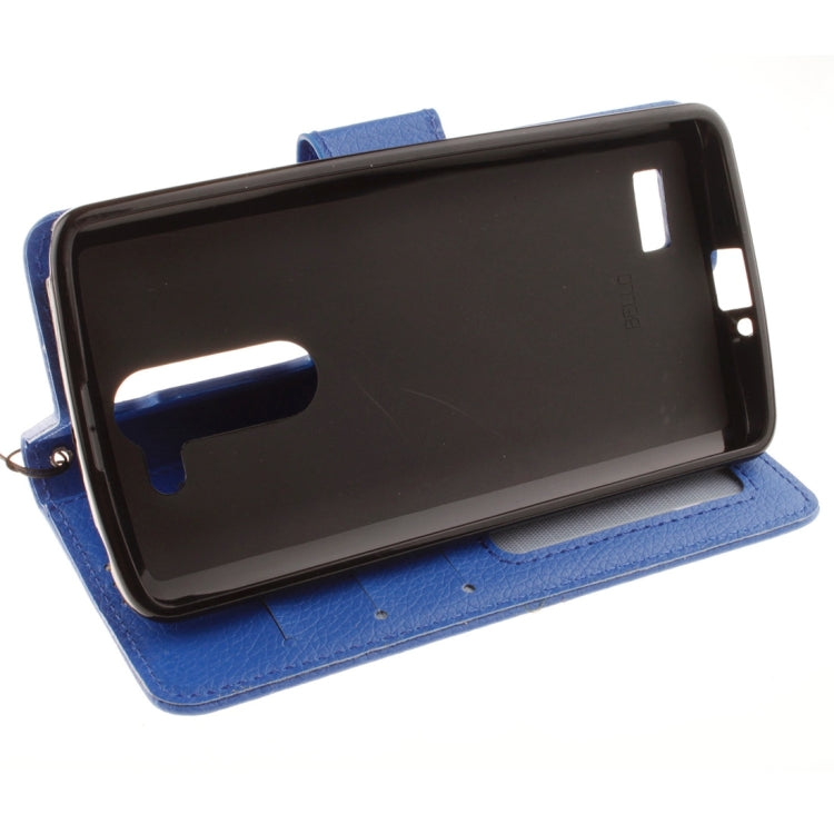 For LG L Bello D337 Litchi Texture Horizontal Flip Leather Case with Holder & Card Slots & Wallet & Photo Frame & Lanyard