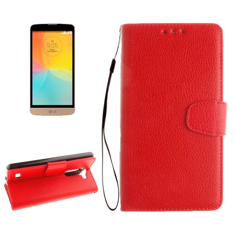 For LG L Bello D337 Litchi Texture Horizontal Flip Leather Case with Holder & Card Slots & Wallet & Photo Frame & Lanyard