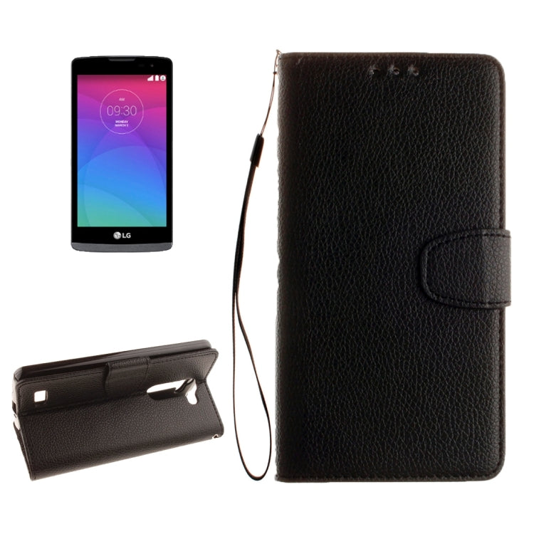For LG Leon / H340 Litchi Texture Horizontal Flip Leather Case with Holder & Card Slots & Wallet & Photo Frame & Lanyard