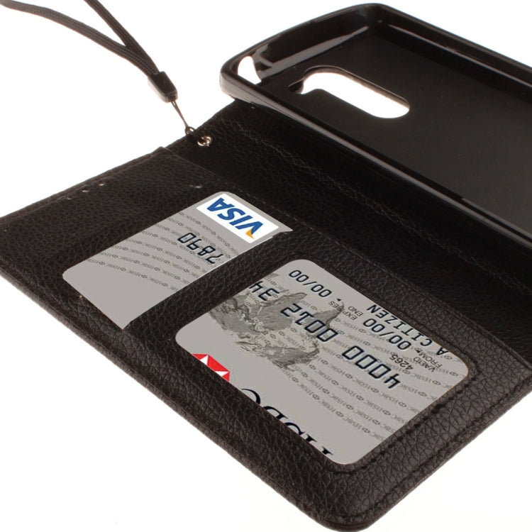 For LG Leon / H340 Litchi Texture Horizontal Flip Leather Case with Holder & Card Slots & Wallet & Photo Frame & Lanyard