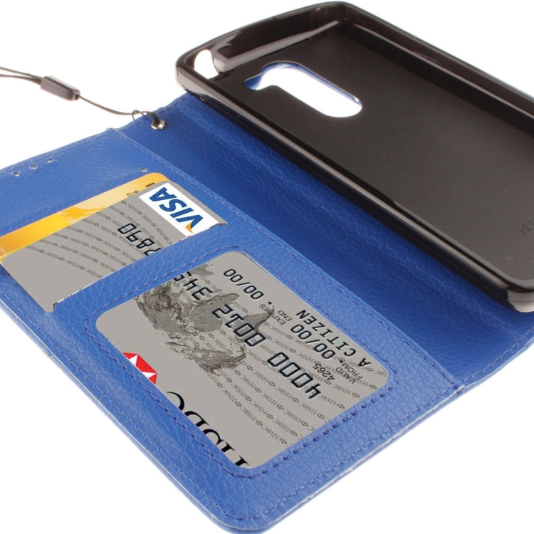 For LG Leon / H340 Litchi Texture Horizontal Flip Leather Case with Holder & Card Slots & Wallet & Photo Frame & Lanyard