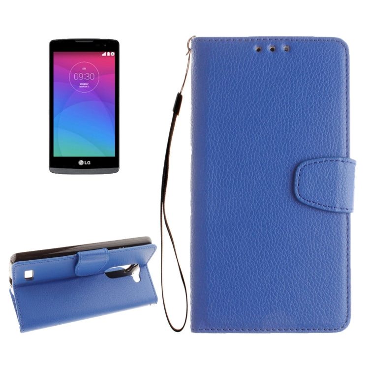 For LG Leon / H340 Litchi Texture Horizontal Flip Leather Case with Holder & Card Slots & Wallet & Photo Frame & Lanyard