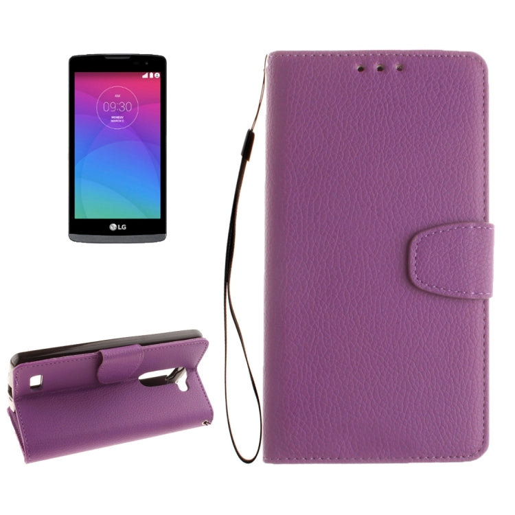 For LG Leon / H340 Litchi Texture Horizontal Flip Leather Case with Holder & Card Slots & Wallet & Photo Frame & Lanyard