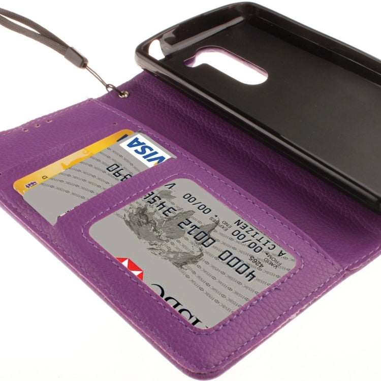 For LG Leon / H340 Litchi Texture Horizontal Flip Leather Case with Holder & Card Slots & Wallet & Photo Frame & Lanyard