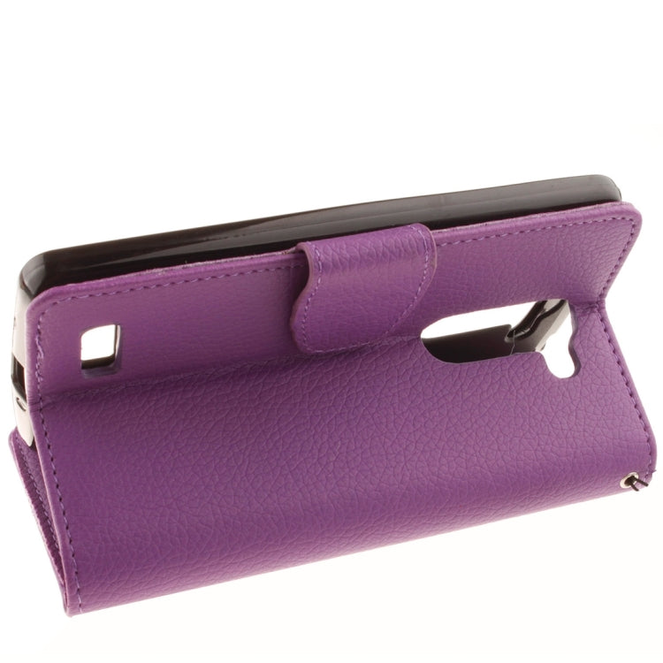 For LG Leon / H340 Litchi Texture Horizontal Flip Leather Case with Holder & Card Slots & Wallet & Photo Frame & Lanyard