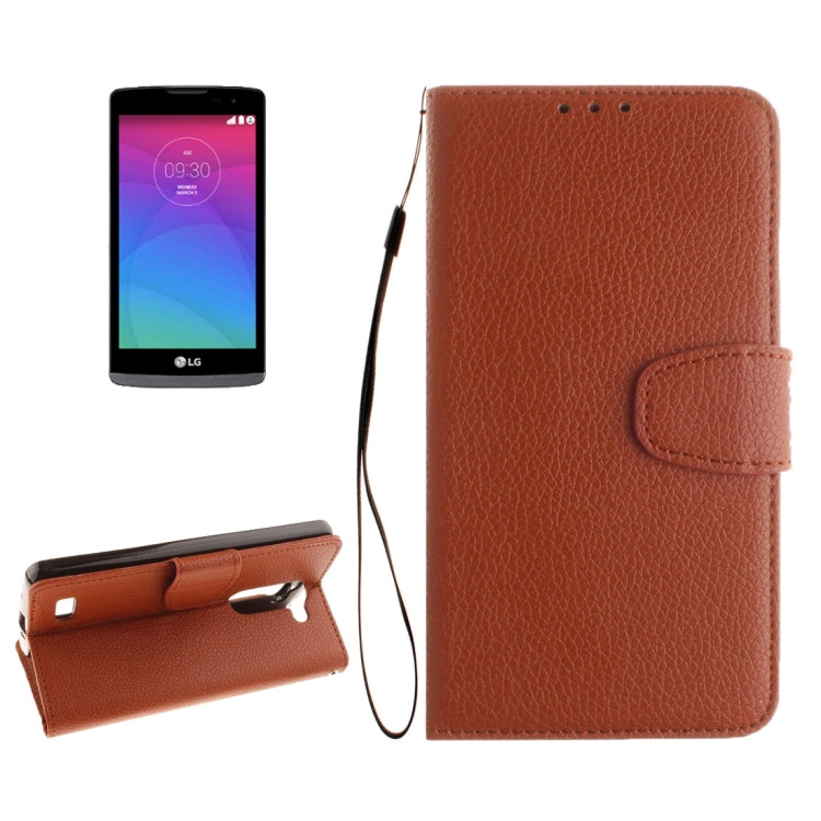 For LG Leon / H340 Litchi Texture Horizontal Flip Leather Case with Holder & Card Slots & Wallet & Photo Frame & Lanyard