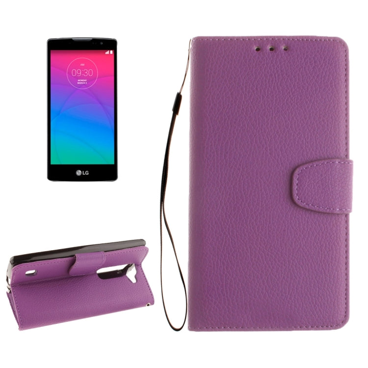 For LG Spirit H420 / H440 / C70 Litchi Texture Horizontal Flip Leather Case with Holder & Card Slots & Wallet & Photo Frame & Lanyard