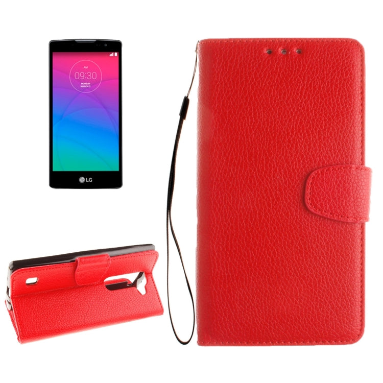 For LG Spirit H420 / H440 / C70 Litchi Texture Horizontal Flip Leather Case with Holder & Card Slots & Wallet & Photo Frame & Lanyard