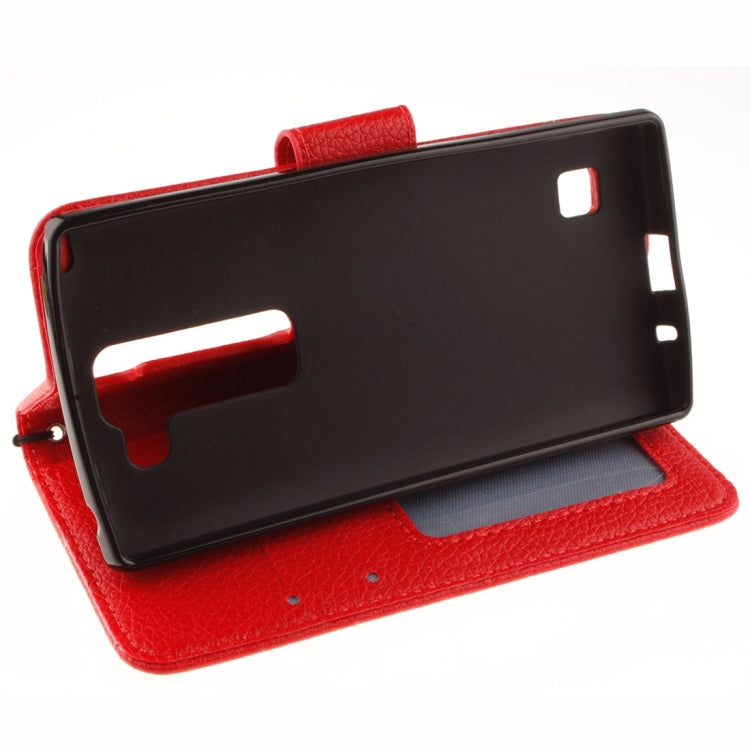 For LG Spirit H420 / H440 / C70 Litchi Texture Horizontal Flip Leather Case with Holder & Card Slots & Wallet & Photo Frame & Lanyard