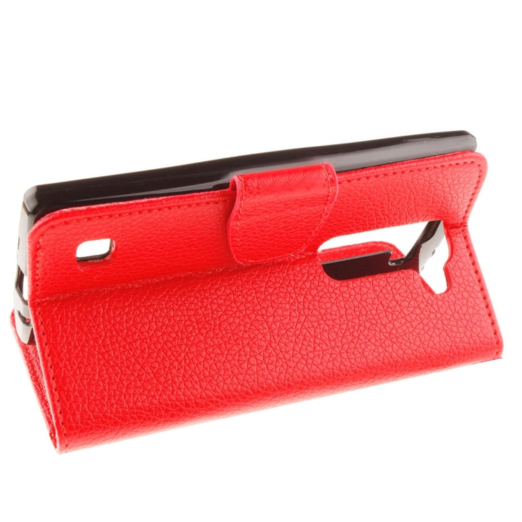 For LG Spirit H420 / H440 / C70 Litchi Texture Horizontal Flip Leather Case with Holder & Card Slots & Wallet & Photo Frame & Lanyard