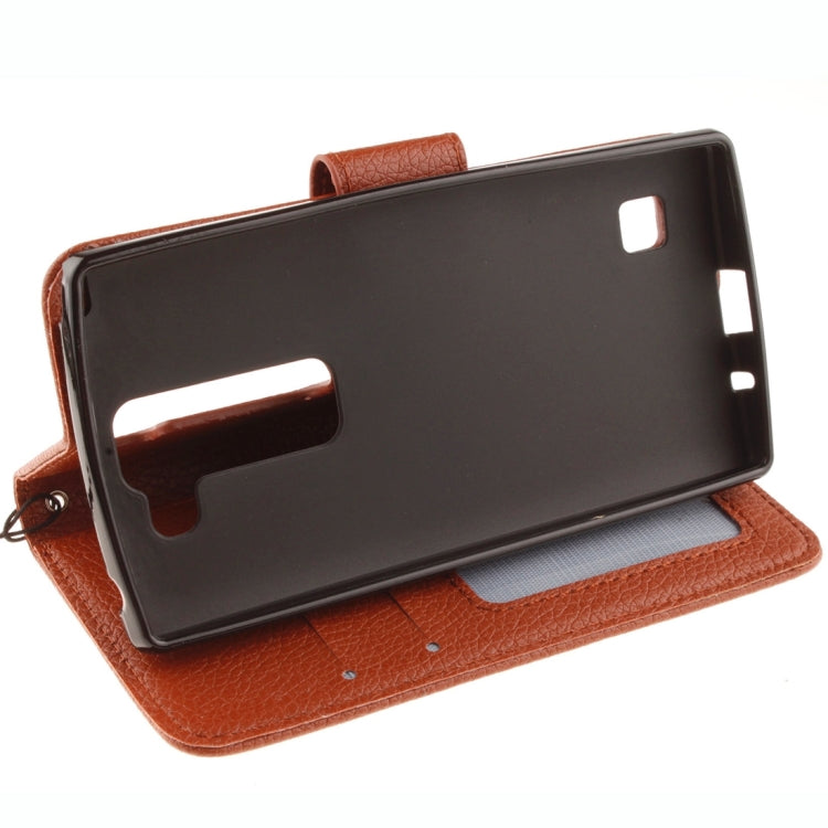 For LG Spirit H420 / H440 / C70 Litchi Texture Horizontal Flip Leather Case with Holder & Card Slots & Wallet & Photo Frame & Lanyard