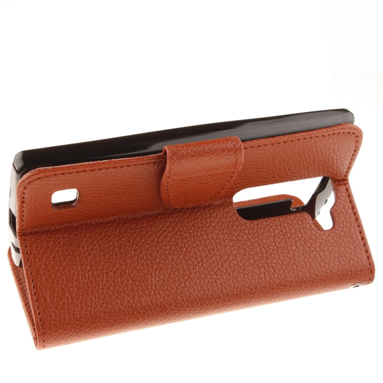 For LG Spirit H420 / H440 / C70 Litchi Texture Horizontal Flip Leather Case with Holder & Card Slots & Wallet & Photo Frame & Lanyard