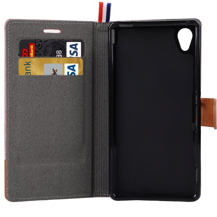 For Sony Xperia X Performance Denim Texture Horizontal Flip Leather Case with Holder & Card Slots
