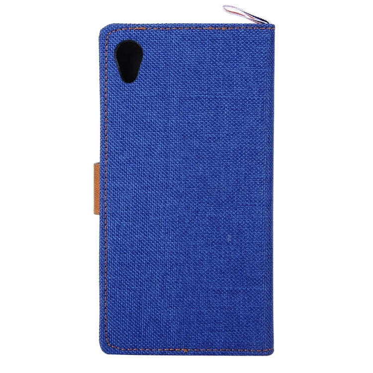 For Sony Xperia X Performance Denim Texture Horizontal Flip Leather Case with Holder & Card Slots