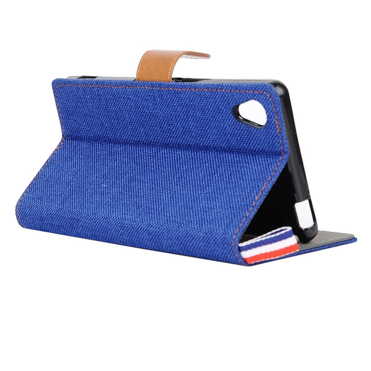 For Sony Xperia X Performance Denim Texture Horizontal Flip Leather Case with Holder & Card Slots