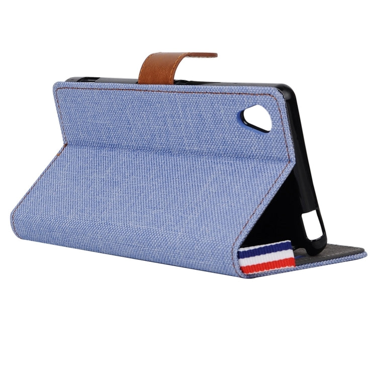 For Sony Xperia X Performance Denim Texture Horizontal Flip Leather Case with Holder & Card Slots