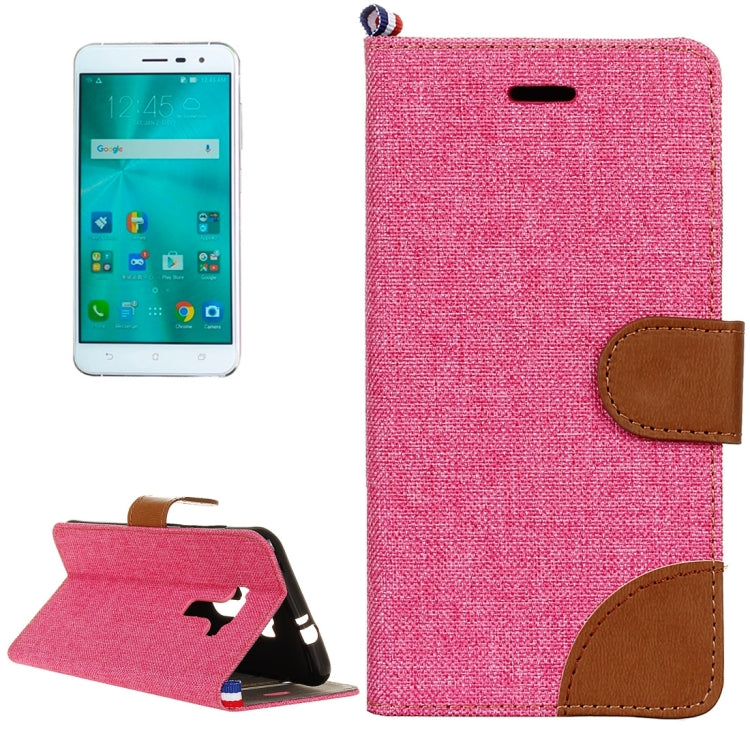 For ASUS ZenFone 3 / ZE552KL Denim Texture Horizontal Flip Leather Case with Magnetic Buckle & Holder & Card Slots