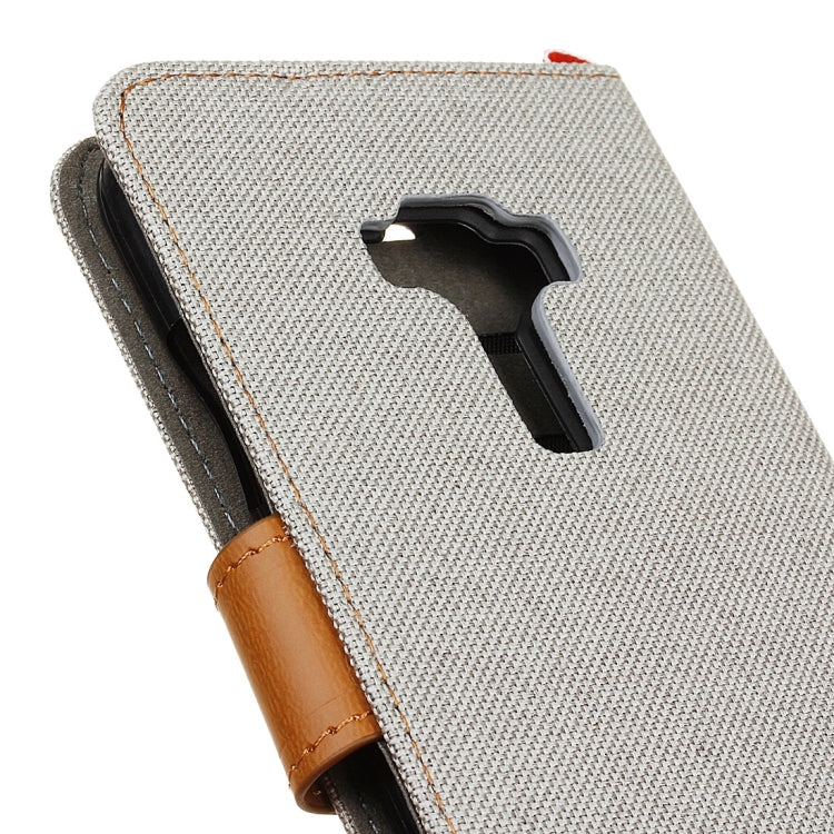 For ASUS ZenFone 3 / ZE552KL Denim Texture Horizontal Flip Leather Case with Magnetic Buckle & Holder & Card Slots